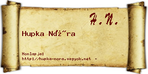 Hupka Nóra névjegykártya