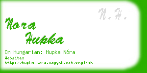 nora hupka business card