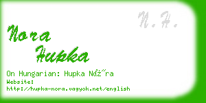 nora hupka business card